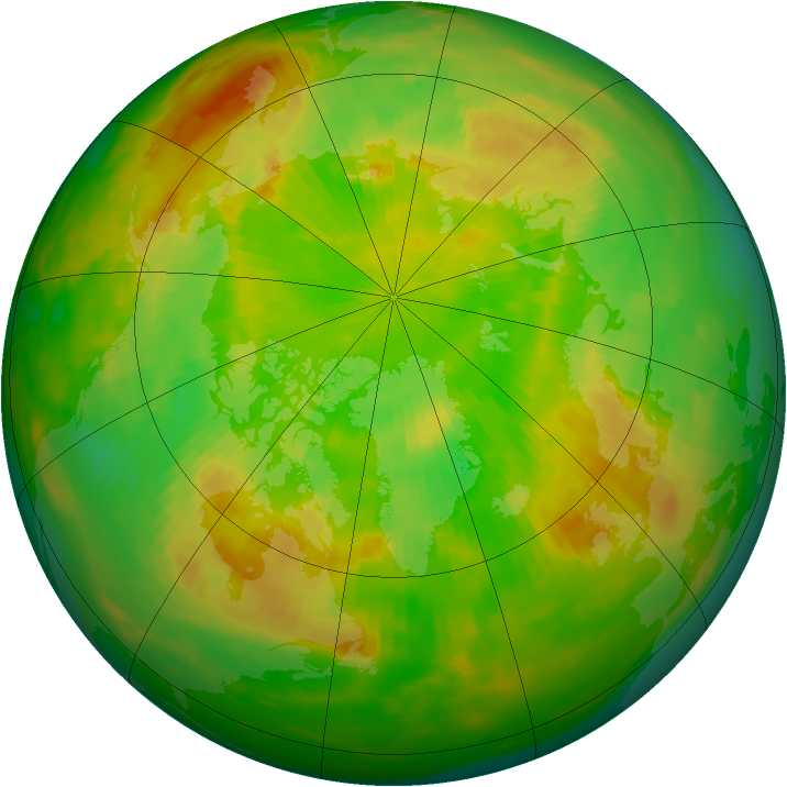Arctic ozone map for 05 June 1989